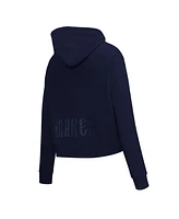 Pro Standard Women's Deep Sea Blue Seattle Kraken Jewels Cropped Pullover Hoodie