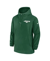 Nike Men's Green New York Jets Sideline Half-Zip Hoodie