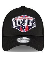 New Era Men's Black Houston Texans 2024 Afc South Division Champions Locker Room A-Frame 9FORTY Adjustable Hat