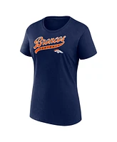 Fanatics Women's Navy Denver Broncos Start to Finish T-Shirt Shorts Combo Pack