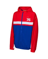 Outerstuff Big Boys and Girls Red Philadelphia 76ers Headliner Windbreaker Full-Zip Hoodie Jacket