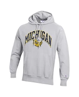 Champion Men's Heather Gray Michigan Wolverines Vault Late Night Reverse Weave Pullover Hoodie