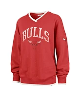 '47 Brand Women's Red Chicago Bulls Rise Wax Pack Daze '80s Oversize Pullover Sweatshirt