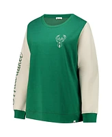 '47 Brand Women's Hunter Green Milwaukee Bucks Plus Oversized Rise Andie Pullover Sweatshirt