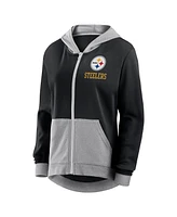 Fanatics Women's Black Pittsburgh Steelers Hit It Full-Zip Hoodie