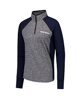 Camp David Women's Navy/Heather Gray Penn State Nittany Lions Finalist Raglan Quarter-Zip Jacket