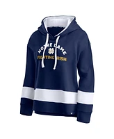 Fanatics Women's Heather Navy Notre Dame Fighting Irish Block Party Arched Pullover Hoodie