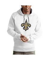 Antigua Men's White New Orleans Saints Victory Pullover Hoodie