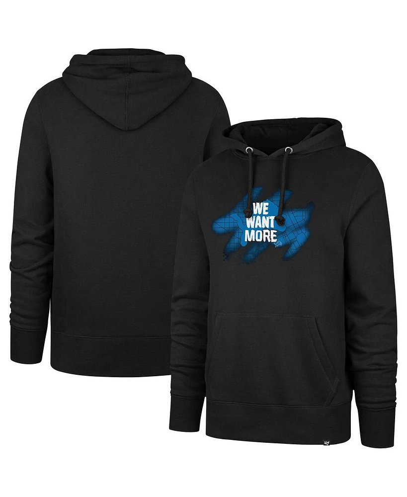 '47 Brand Men's Black Detroit Lions We Want More Headline Pullover Hoodie