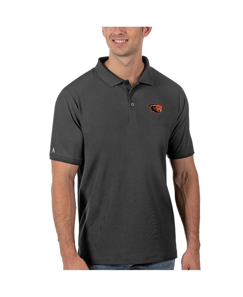 Antigua Men's Anthracite Oregon State Beavers Legacy Pique Polo