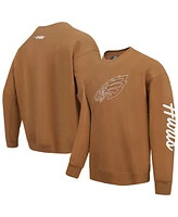 Pro Standard Men's Brown Jalen Hurts Philadelphia Eagles Pullover Crewneck Sweatshirt