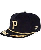 New Era Men's Black Pittsburgh Pirates Corduroy Filigree Golfer Adjustable Hat