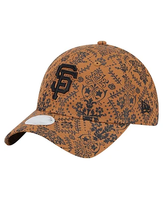 New Era Women's Brown San Francisco Giants Vintage Deco 9TWENTY Adjustable Hat