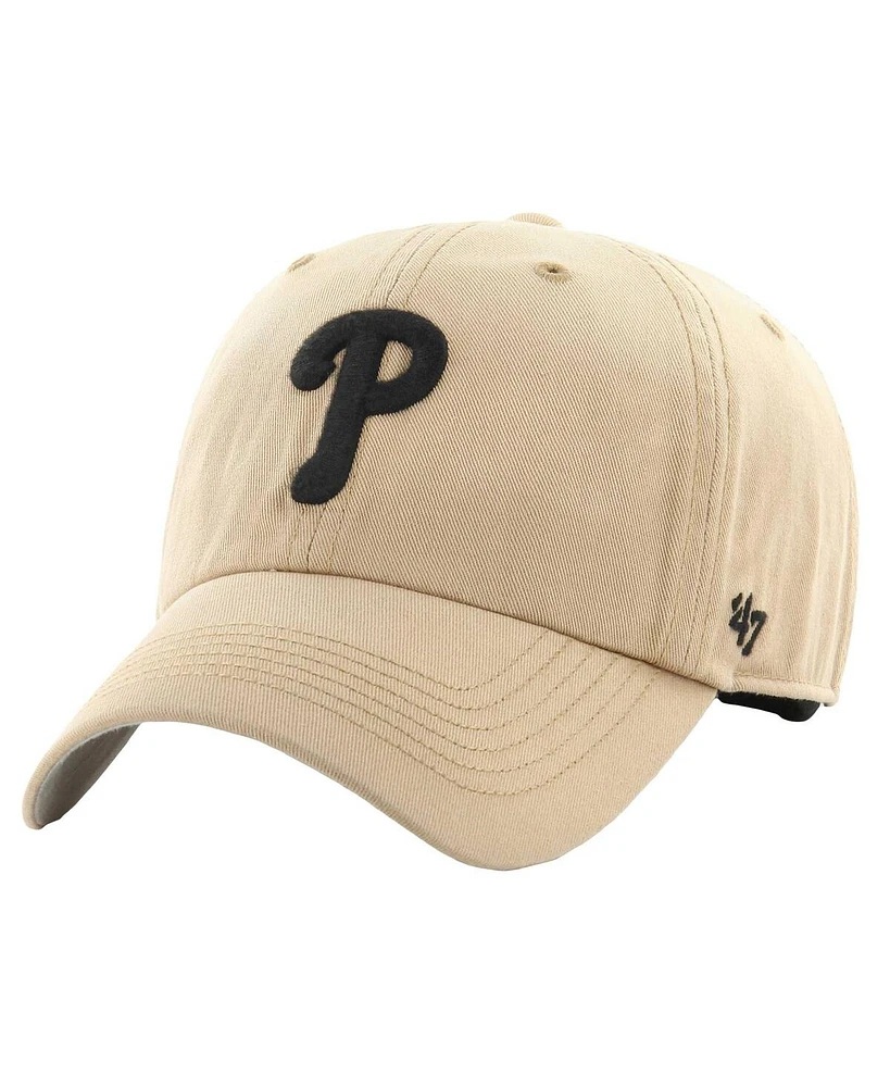 '47 Brand Men's Khaki Philadelphia Phillies Dusted Franchise Fitted Hat