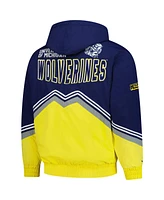 Mitchell & Ness Men's Navy/Maize Michigan Wolverines Throw It Back Retro Full-Zip Windbreaker Jacket