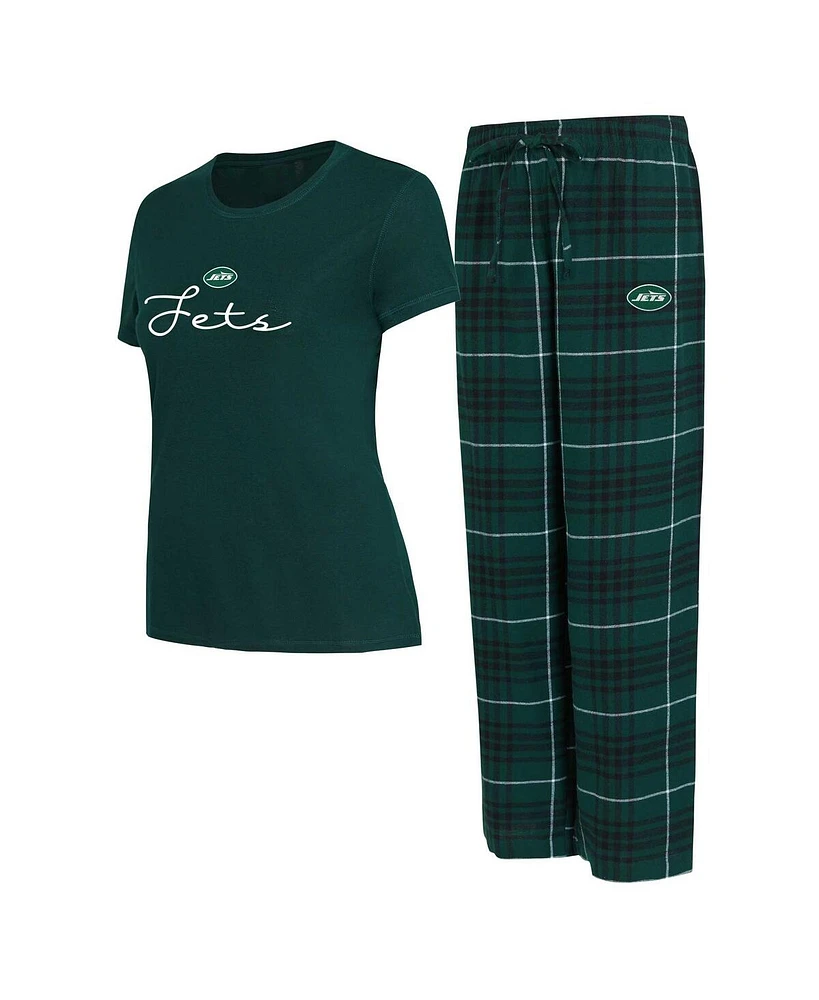 Concepts Sport Women's New York Jets Vector T-Shirt Flannel Pants Sleep Set