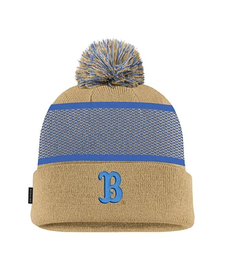 Nike Big Boys and Girls Gold Ucla Bruins 2024 Sideline Peak Cuffed Knit Hat with Pom