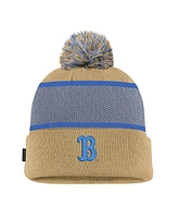 Nike Big Boys and Girls Gold Ucla Bruins 2024 Sideline Peak Cuffed Knit Hat with Pom