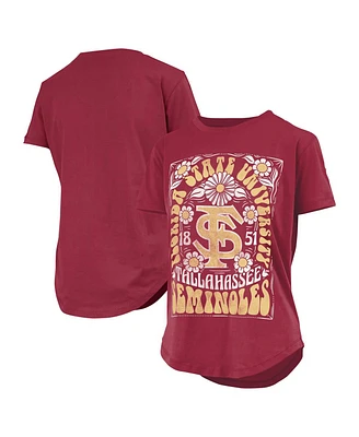 Pressbox Women's Garnet Florida State Seminoles Irvine Floral Team Color T-Shirt