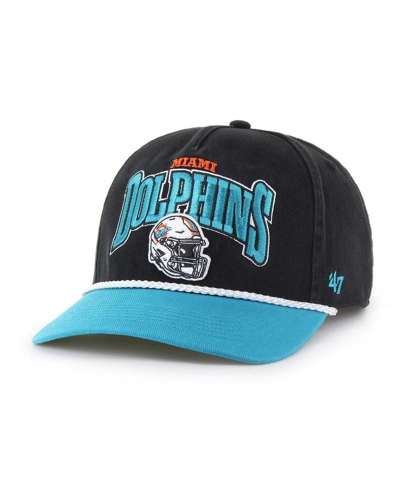 '47 Brand Men's Black/Aqua Miami Dolphins Palermo Hitch Adjustable Hat