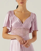 Astr the Label Women's Aurelia Flutter Sleeve Lace Inset Dress
