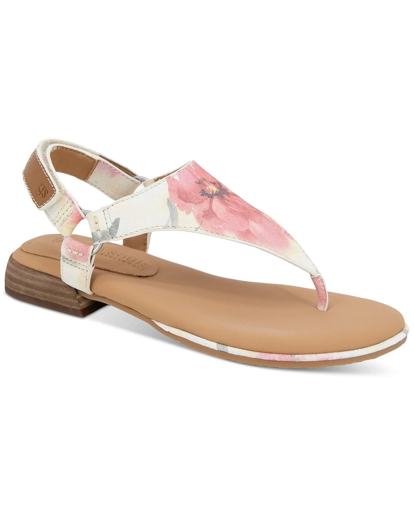 Gentle Souls Women's Holly Floral Thong Flat Sandals