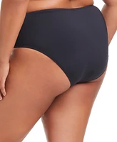 Bleu by Rod Beattie Plus High-Waist Side-Button Swim Bottoms