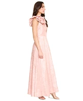 Tahari Women's Rosette-Trim One-Shoulder Pleated-Bodice Gown
