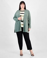 Anne Klein Plus Size Napa Cardigan Boat Neck Blouse Hollywood Ankle Pants