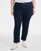 Style & Co Plus High-Rise Cropped Straight-Leg Jeans, Exclusively at Macy's