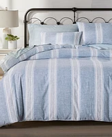 Charter Club Clifton Cotton/Linen Stripe 3-Pc. Comforter Set, King
