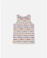 Deux par Big Girls Tank Top With Knots White And Multicolored Candies