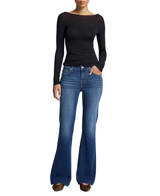 7 For All Mankind Women's Dojo Tailored Hem Flare Jeans