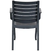 Illias Plastic Outdoor Patio Arm Chair - Set of - Stackable Seating