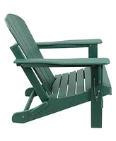 Folding All-Weather Adirondack Chair - For Patio or Yard - 300-Pound Capacity - 34.5-Inch - Green