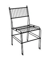 Modern Indoor/Outdoor Steel Wire Armless Dining Chair - 240-Pound Weight Capacity - Black - 23.75-Inch H