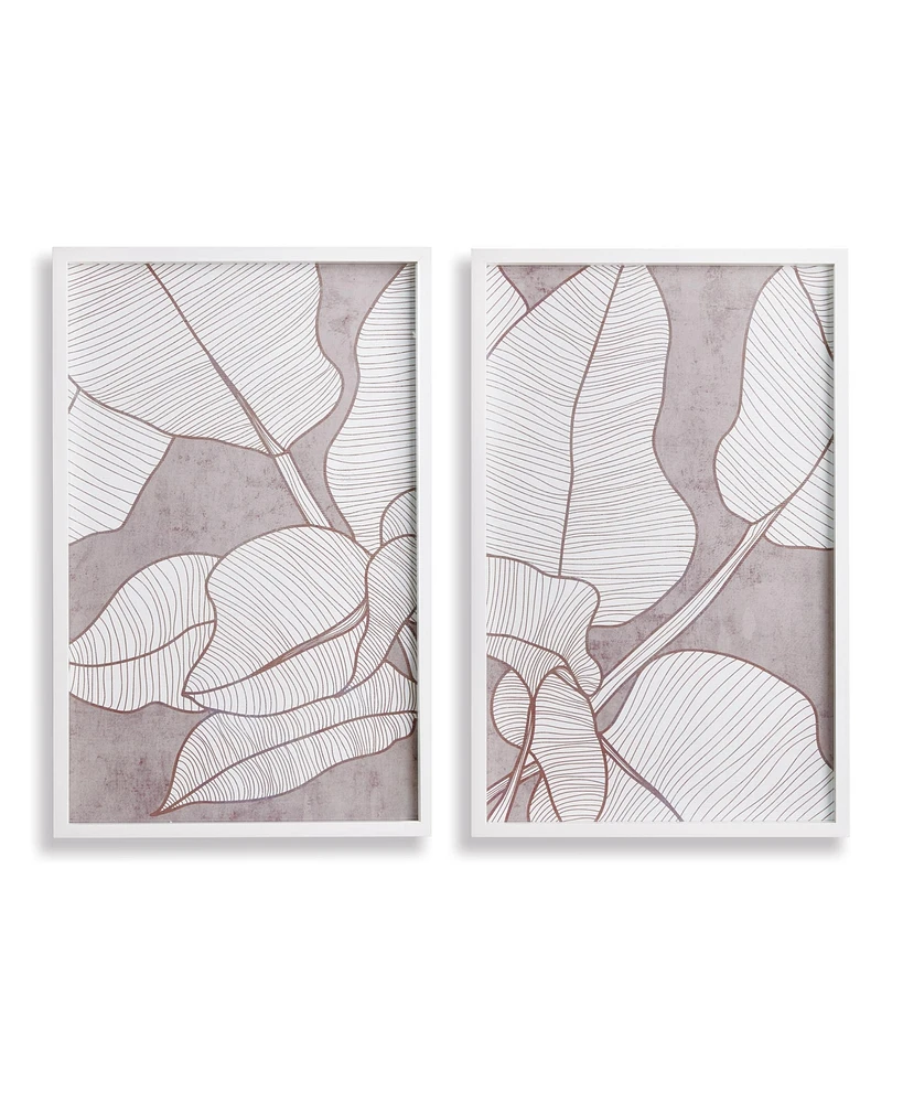 Palm Leaf Prints, Set Of 2