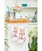 Bunny Rabbit & Duckling Easter Spring Theme Printed Flour Sack Kitchen Dishtowel