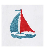 Sailboat French Knot Flour Sack Kitchen Towel