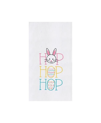 Hop Hop Hop" Easter Bunnies Flour Sack Embroidered Kitchen Dishtowel