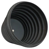 Molly 12.5" Metal Outdoor Plant Pot Set with Drainage Holes and Rubber Plugs - Matte Gray - Set of 4