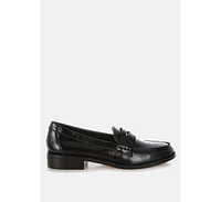 Roxana Real Leather Penny Strap Loafers