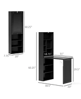Homcom Convertible Desk with board & Shelf Multi-Function Table,