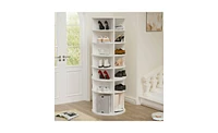 Revolving Shoe Storage Tower for Lazy Susan Organization