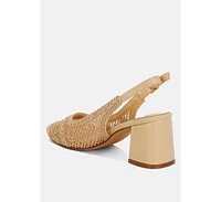 Tolina Woven Design Slingback Sandals
