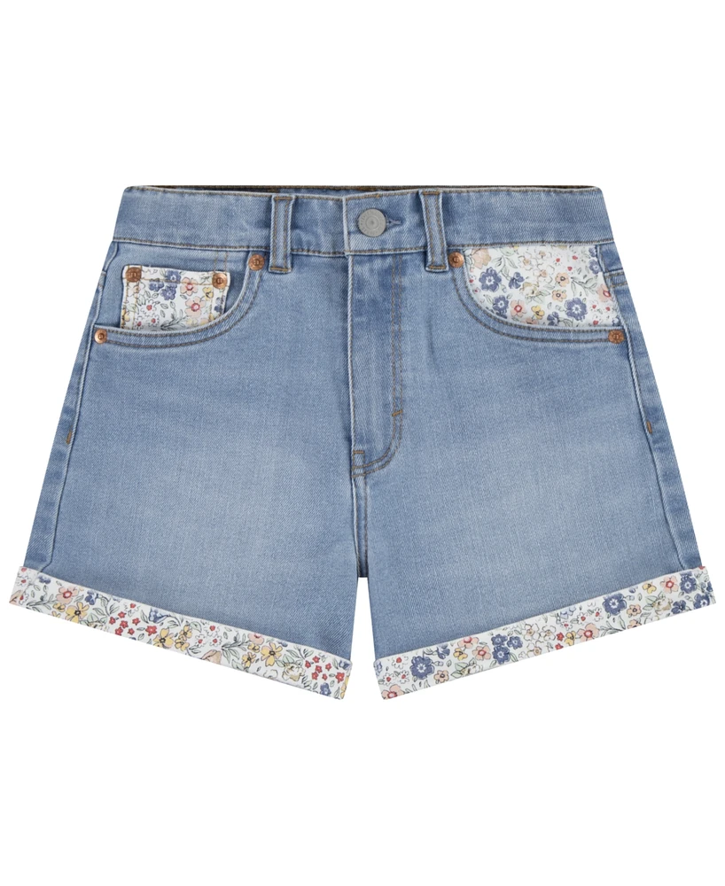 Levi's Big Girls Print Block Mom Shorts