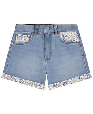 Levi's Big Girls Print Block Mom Shorts