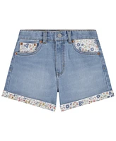 Levi's Big Girls Print Block Mom Shorts