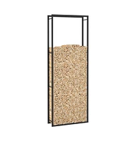 Firewood Rack Matt Black 31.5"x11"x87.4" Steel