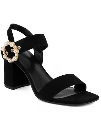 Jones New York Women's Earleny Embellished Block Heel Dress Sandals